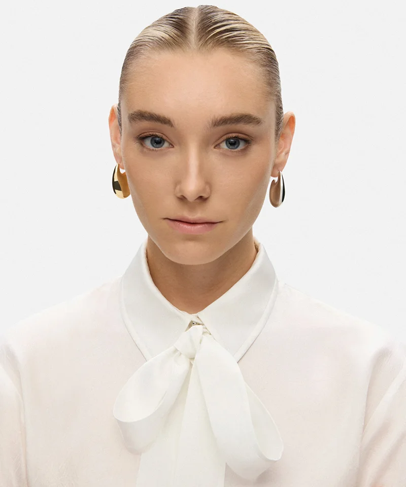 ابيكول Two-Tone Earrings Set